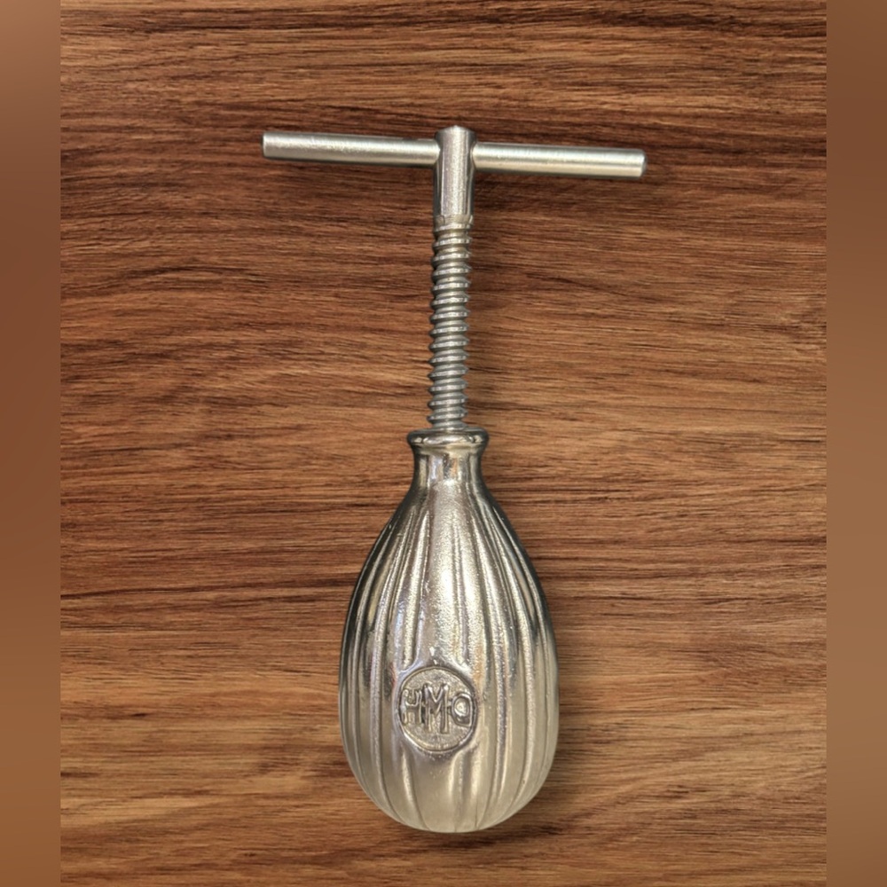 Vintage 1940’s HMQ Henry M Quackenbush Handheld Metal Turn Screw Nut Cracker
